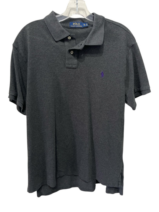 Polo Size XL Dark Gray Cotton Solid Polo Men's Short Sleeve Dark Gray / XL