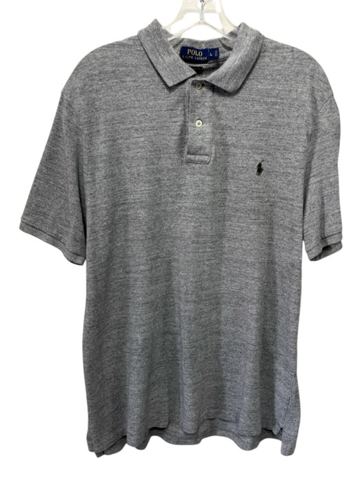 Polo Size L Light Gray Cotton Solid Polo Men's Short Sleeve Light Gray / L