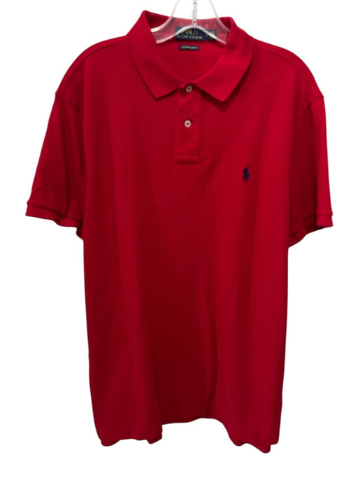 Polo Size XL Red Cotton Solid Polo Men's Short Sleeve Red / XL