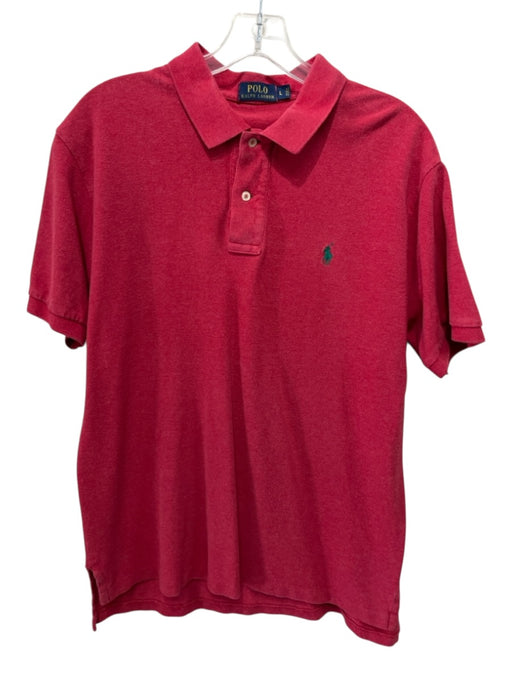 Polo Size L Light Red Cotton Solid Polo Men's Short Sleeve Light Red / L