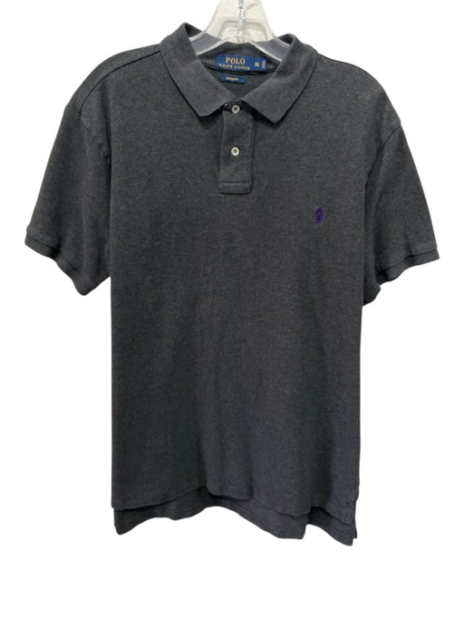 Polo Size XL Dark Gray Cotton Solid Polo Men's Short Sleeve Dark Gray / XL