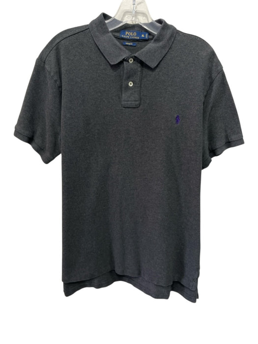 Polo Size XL Dark Gray Cotton Solid Polo Men's Short Sleeve Dark Gray / XL