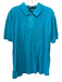Polo Size L Blue Cotton Solid Polo Men's Short Sleeve Blue / L