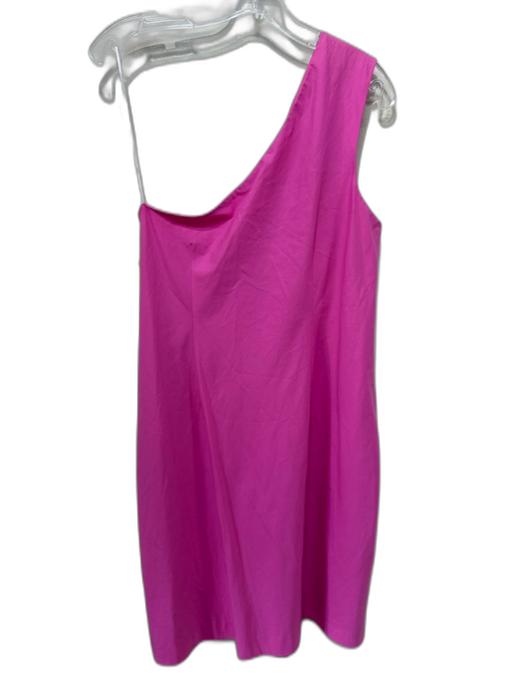 Vince Size L Bubblegum Pink Cotton One Shoulder Side Zip Shift Dress Bubblegum Pink / L