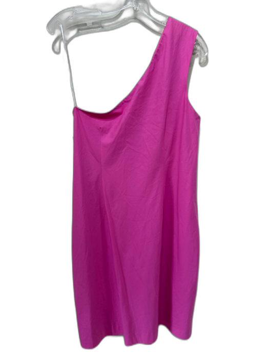 Vince Size L Bubblegum Pink Cotton One Shoulder Side Zip Shift Dress Bubblegum Pink / L