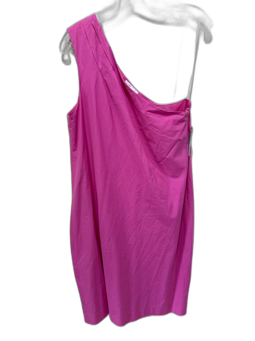 Vince Size L Bubblegum Pink Cotton One Shoulder Side Zip Shift Dress Bubblegum Pink / L