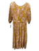 Anthropologie Size S Pink, Yellow, Orange Cotton Embroidered Floral Maxi Dress Pink, Yellow, Orange / S