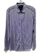 Ted Baker Size 4 Purple & White Striped Button Down Men's Long Sleeve Shirt Purple & White / 4