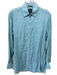 Facconable Size S Green Linen Solid Button up Men's Long Sleeve Shirt Green / S