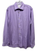 Ted Baker Size 16 Purple & White Houndstooth Button Down Men's Long Sleeve Shirt Purple & White / 16