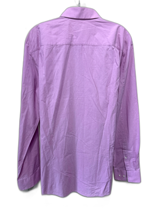 Boss Size 16 Pink & White Cotton All Over Print Button Down Long Sleeve Shirt Pink & White / 16