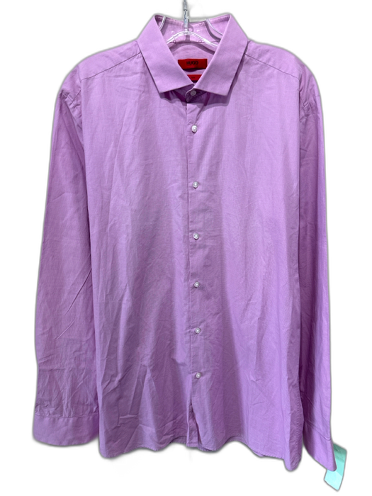 Boss Size 16 Pink & White Cotton All Over Print Button Down Long Sleeve Shirt Pink & White / 16