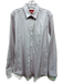 Boss Size 15.75 White & Purple Cotton All Over Print Men's Long Sleeve Shirt White & Purple / 15.75