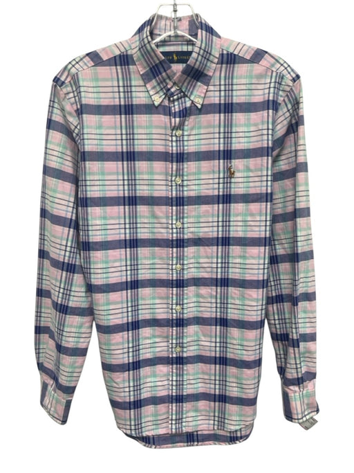 Polo Ralph Lauren Size S Pink, Blue, Multi Cotton Plaid Men's Long Sleeve Shirt Pink, Blue, Multi / S