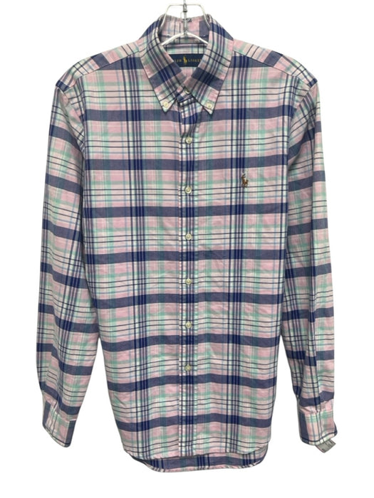 Polo Ralph Lauren Size S Pink, Blue, Multi Cotton Plaid Men's Long Sleeve Shirt Pink, Blue, Multi / S