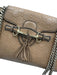Gucci Beige Leather Gold Tone Hardware Guccissima Embossed Chain Strap Bag Beige / Small