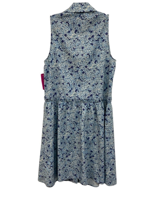 Tuckernuck Size XS Mixed Blues Polyester Floral Sleeveless Button Front Dress Mixed Blues / XS