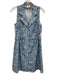 Tuckernuck Size XS Mixed Blues Polyester Floral Sleeveless Button Front Dress Mixed Blues / XS