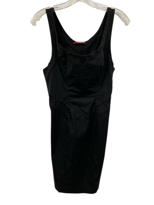 Prada Size Est S Black Missing Fabric Tag Sleeveless Paneled Side Zip Dress Black / Est S
