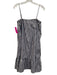 ATM Size M Slate Blue & White Cotton Striped Spaghetti Strap Ruffle Hem Dress Slate Blue & White / M