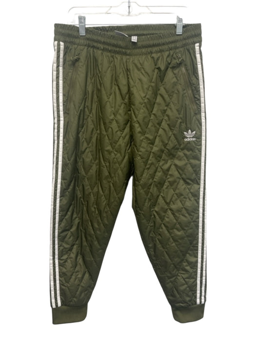Adidas Size M Green Synthetic Quilted Jogger Men's Pants Green / M