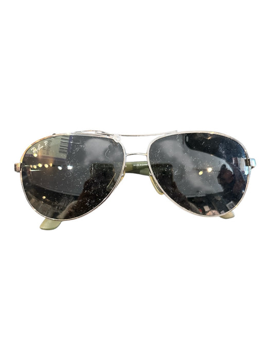 Ray Ban AS IS Silver & Green Metal Aviator Men's Sunglasses Silver & Green