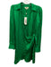 L'agence Size 2 Green Viscose & Rayon Wrap Tie Detail Long Sleeve Shimmer Dress Green / 2