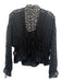 Parker Size S Black Polyester Long Sleeve Swiss Dots Lined Sheer Top Black / S