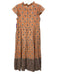Victoria Dunn Size M Orange & Multi Cotton Cap Sleeve Floral Buttons Midi Dress Orange & Multi / M