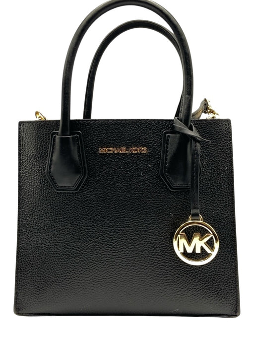 Michael Kors Black Leather Zip Close Hand & Crossbody Pebbled Bag Black