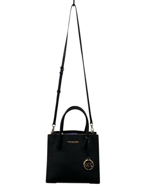 Michael Kors Black Leather Zip Close Hand & Crossbody Pebbled Bag Black