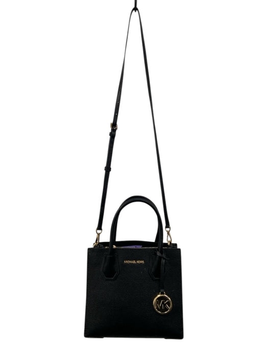 Michael Kors Black Leather Zip Close Hand & Crossbody Pebbled Bag Black