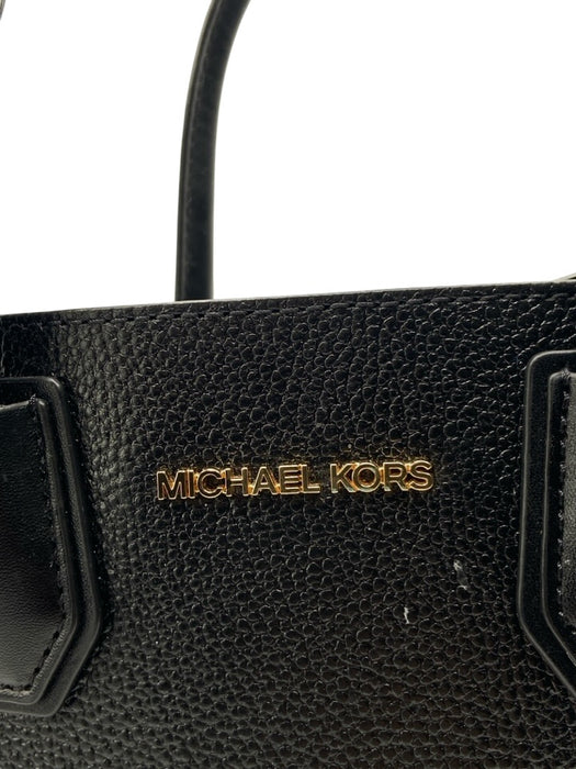 Michael Kors Black Leather Zip Close Hand & Crossbody Pebbled Bag Black