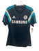 Adidas Size M Navy Synthetic Solid Soccer Jersey Men's Short Sleeve Navy / M