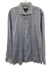 Bugatchi Size Est L Blue & White Cotton Blend Abstract Men's Long Sleeve Shirt Blue & White / Est L