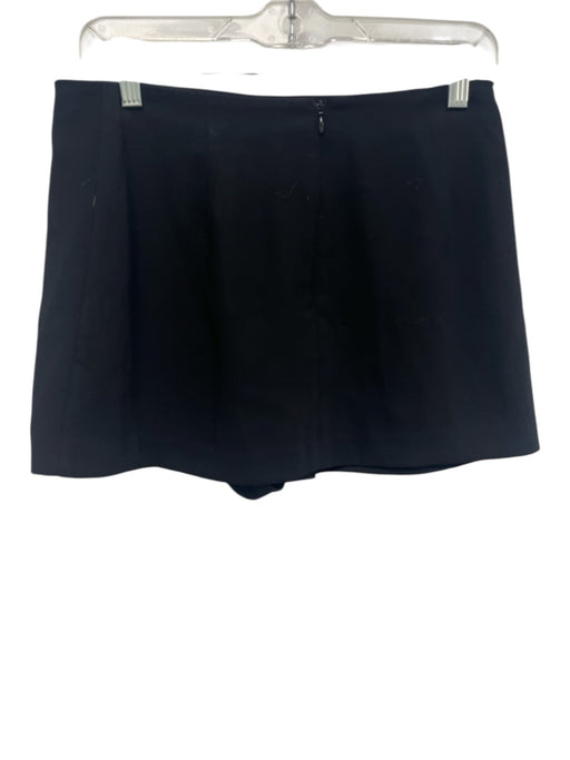 Amanda Uprichard Size Medium Black Polyester Side Slit Mini Skort Black / Medium