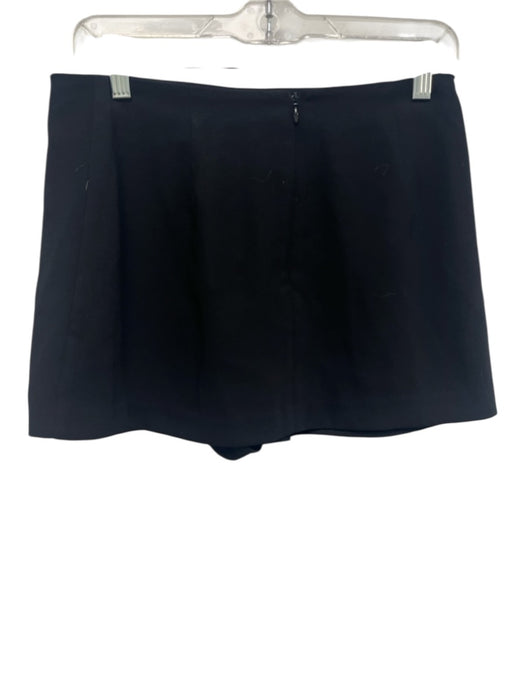 Amanda Uprichard Size Medium Black Polyester Side Slit Mini Skort Black / Medium