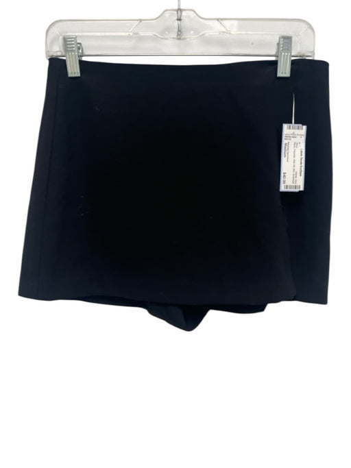 Amanda Uprichard Size Medium Black Polyester Side Slit Mini Skort Black / Medium