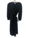 Ann Mashburn Size XS Black Cotton Long Sleeve Floral Eyelet Wrap Dress Black / XS