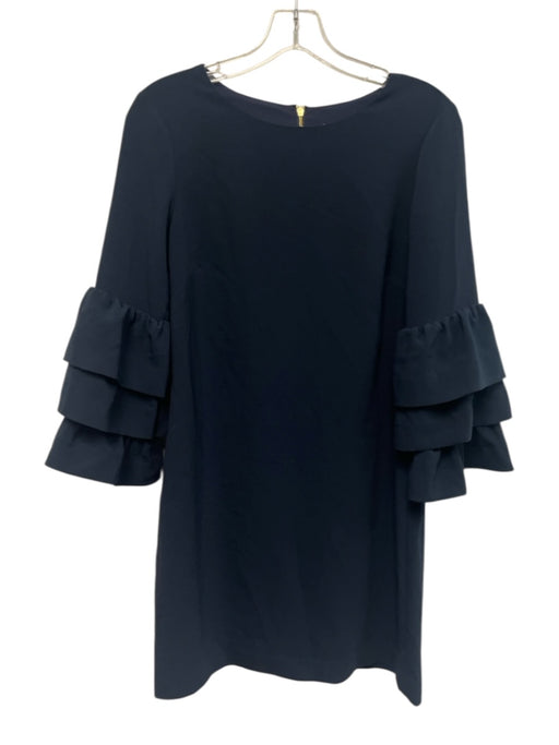 Sail To Sable Size 4 Navy Blue Polyester Blend Long Sleeve Tiered Dress Navy Blue / 4