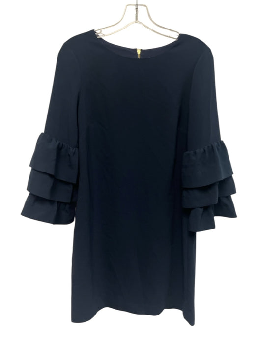 Sail To Sable Size 4 Navy Blue Polyester Blend Long Sleeve Tiered Dress Navy Blue / 4