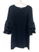 Sail To Sable Size 4 Navy Blue Polyester Blend Long Sleeve Tiered Dress Navy Blue / 4
