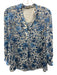 Alice & Olivia Size XS Blue & White Viscose Blend Long Sleeve Floral Top Blue & White / XS