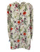 Ted Baker Size 2 White, Pink, Green Polyester Long Sleeve Floral Applique Dress White, Pink, Green / 2