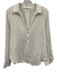 XiRENA Size S White Cotton Long Sleeve Textured Collar V Neck Top White / S