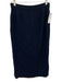 Lily & Taylor Size 8 Navy Blue Wool Back Zip Pencil Back Slit Midi Skirt Navy Blue / 8