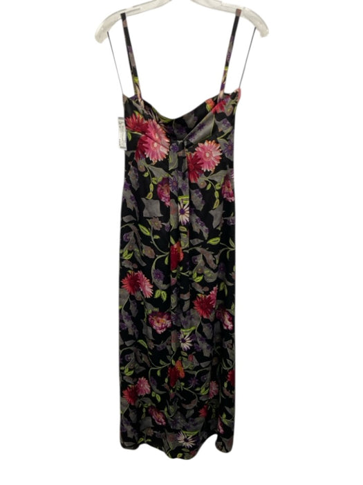 Bazar Christian Lacroix Size 36 Black & Multi Silk Blend Floral Sleeveless Dress Black & Multi / 36