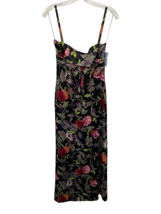 Bazar Christian Lacroix Size 36 Black & Multi Silk Blend Floral Sleeveless Dress Black & Multi / 36