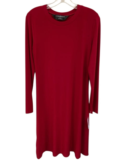 Norma Kamali Size M Red Polyester Blend Long Sleeve Shift Dress Red / M