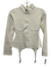 Maniere De Voir Size 6 Cream White Viscose Blend High Neck Long Sleeve Top Cream White / 6